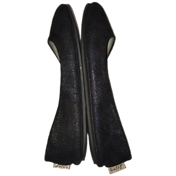 French Sole NY Sloop Black Metallic Leather Ballet Flat Women’s 8 Round Toe - Picture 10 of 12